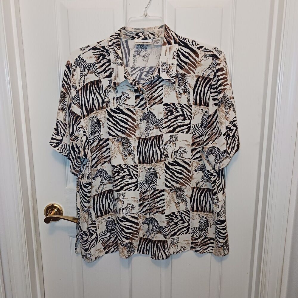 Alfred Dunner Animal Print Blouse Women's Size 2X